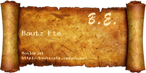Bautz Ete névjegykártya